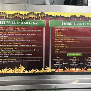 Loaded fries and street sides