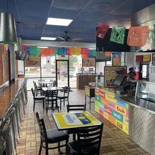 Inside seating from back of restaurant