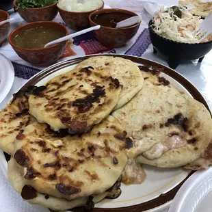 Mixed and bean and cheese popusas