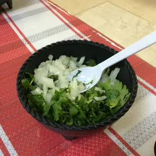 Fresh cilantro &amp; onions!