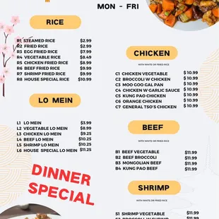 Chinese dinner special