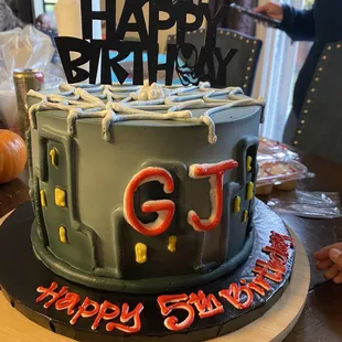 Spider-man themed cake Guava with strawberries and cream filling