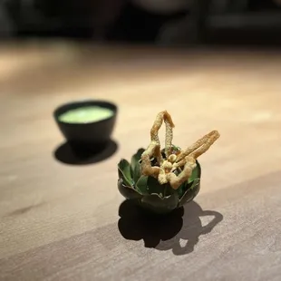 a small bowl of food