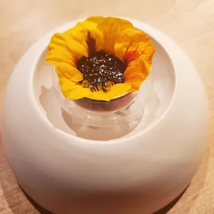 An amazing wagyu beef tartare topped with caviar