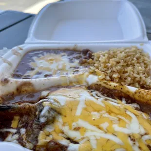 chile rellenos  with the side of arroz y pintos