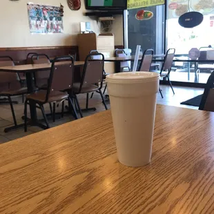 Inside is cozy with a TV.