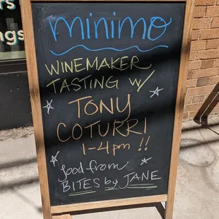 a chalk board with a message on it