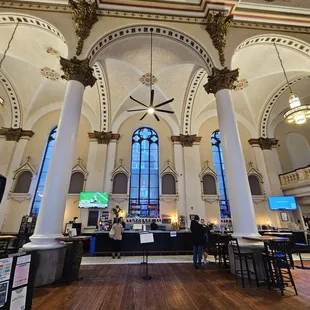 Bar inside the brewery.