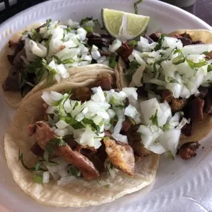 a plate of tacos