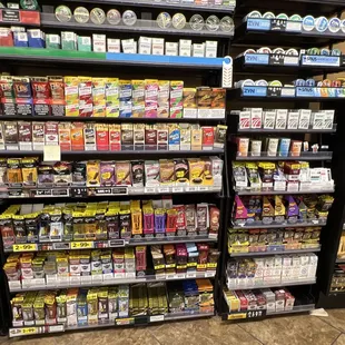 a variety of products on display