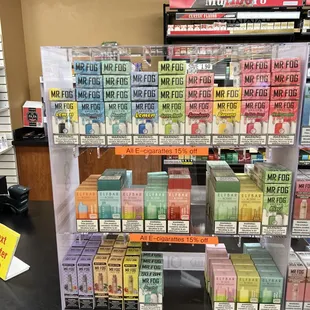 a display of cosmetics products