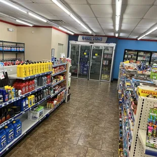 a variety of beverages on display