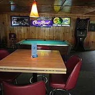a pool table and billiards
