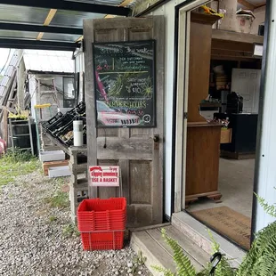 the entrance to the shop