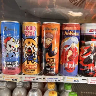 a variety of sodas