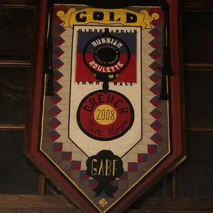 Homemade quilts celebrating awards. So cool.