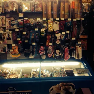 a display of food items