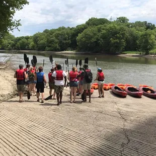 This is the launch site of our Mississippi River tour  at Fort Snelling State Park. This group was one of our largest yet!