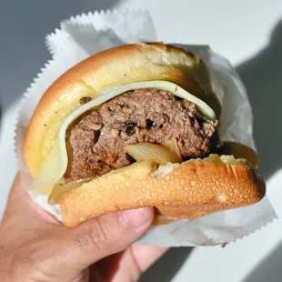 Wild rice cheeseburger--best thing at the Fair
