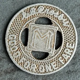 A closeup of one of the tokens.