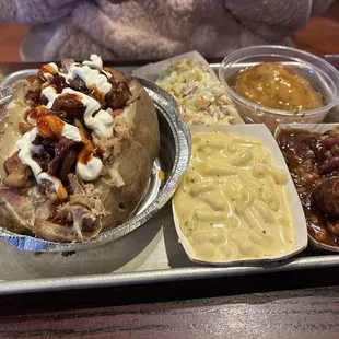 Loaded Baled Potato and sides.