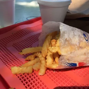 french fries and a drink