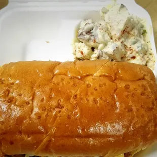 Fried Chicken Sandwich with potato salad  $11