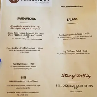 menu