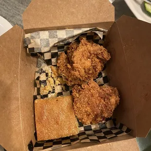 Chicken breast and cornbread