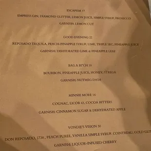 menu
