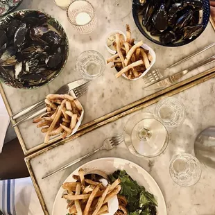 Steak tartare and moules frites