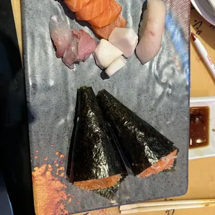 Sashimi and hand roll