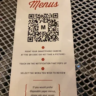 Digital menus during the pandemic