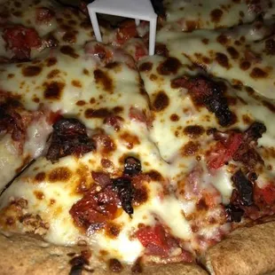 "Roasted" red pepper, or more accurately burnt peppers.