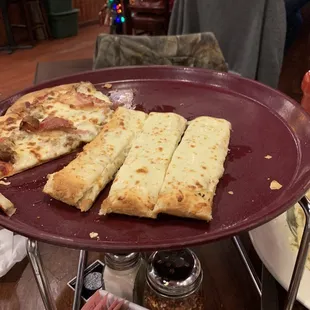 a plate of flatbreads