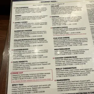 menu