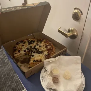 a pizza in a pizza box