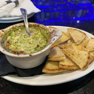 Baked Cream Cheese Pesto Dip