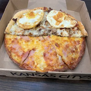 12/17/2022 - smiling leftovers. Eggs were put thru the oven. Shoulda jus pan fried them sunny side up.