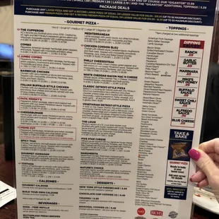Menu from January 2024