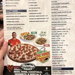 menu, pizza