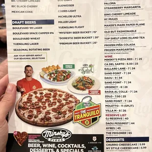 menu, pizza
