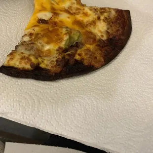 Burnt keto pizza