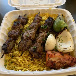 14. Lamb Kabob Platter