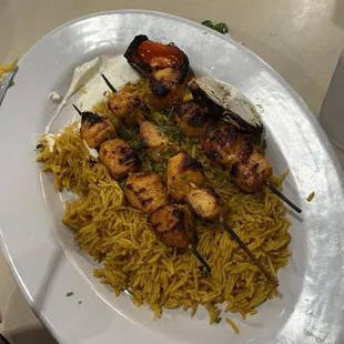 Chicken kebab platter