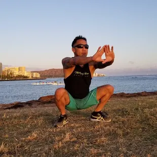 We train to improve strength, balance, flexibility, and to have a positive mindset.