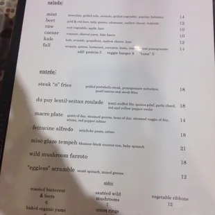 menu