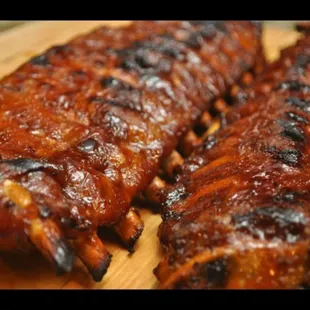 ribs on a cutting board