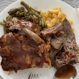 Ribs, brisket and sides