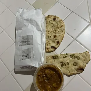 Chilli Garlic Naan (No butter)